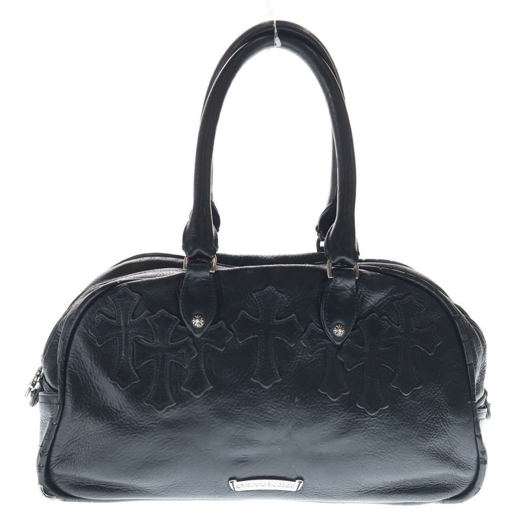 クロムハーツGYM MDジムバックフレアパッチレザーハンドバッグブラック CHROME HEARTS(クロムハーツ) GYM MD SMALL ジムバッグ レザークロス