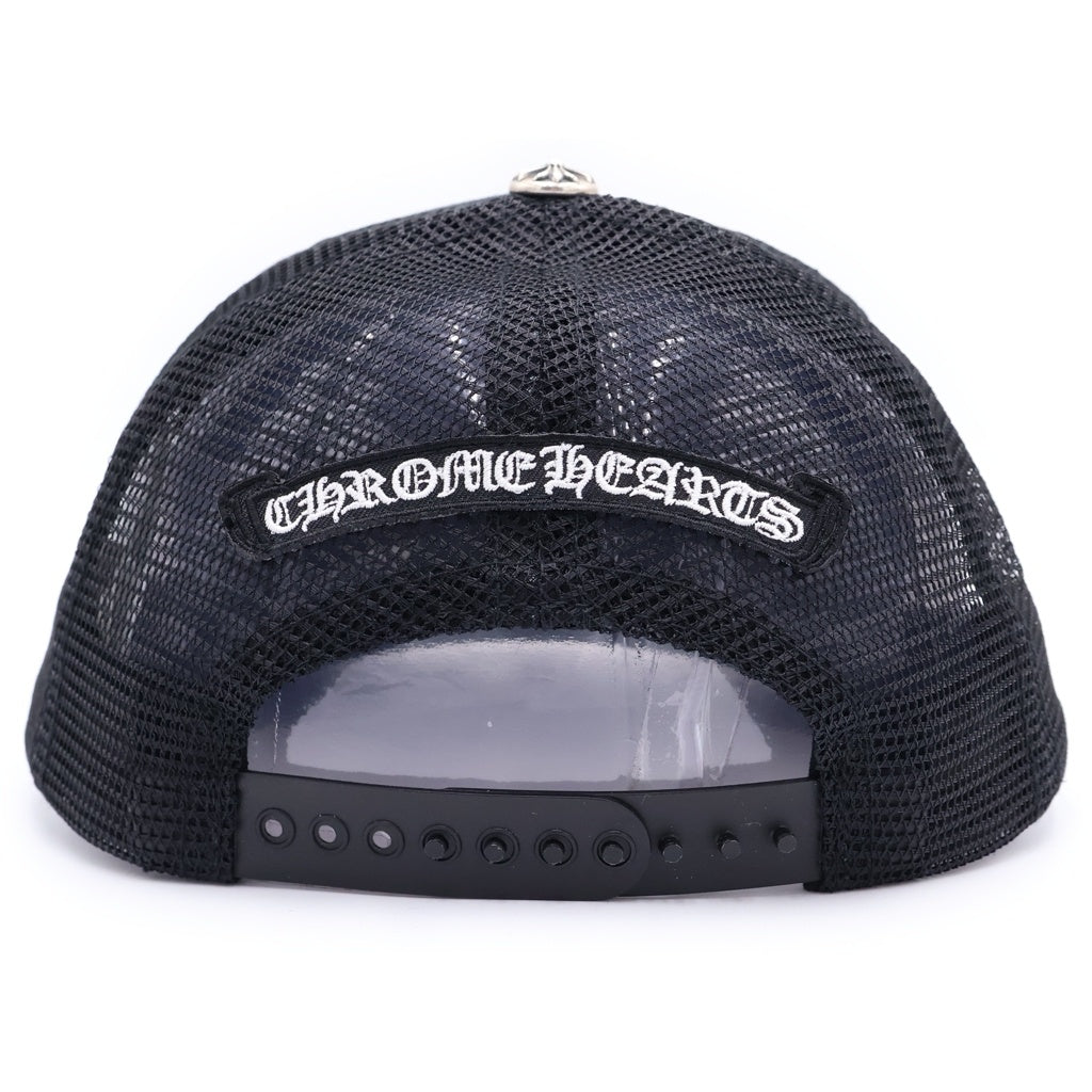 CHROME HEARTS(クロムハーツ) TRUCKER CAP トラッカーキャップ トリプルクロスレザーパッチ 帽子 ブラック/オレンジ