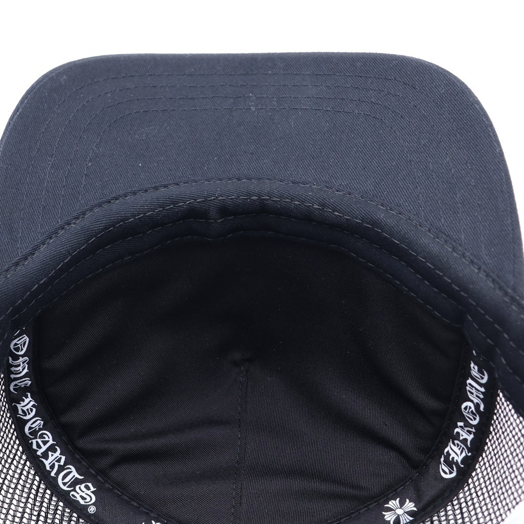 CHROME HEARTS(クロムハーツ) TRUCKER CAP トラッカーキャップ トリプルクロスレザーパッチ 帽子 ブラック/オレンジ