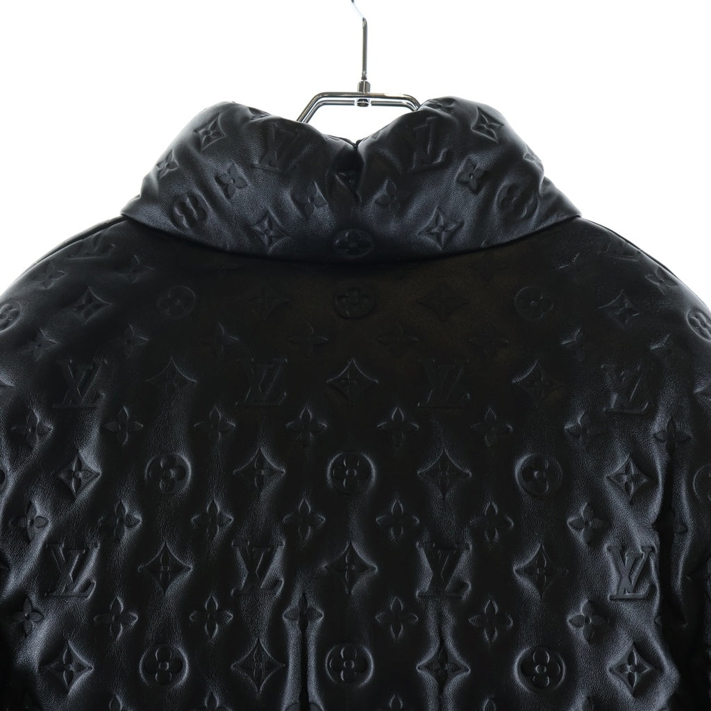 LOUIS VUITTON(ルイヴィトン) モノグラムラムレザー切り替え オーバーサイズパッファージップアップ ダウンジャケット HPB80ERSC ブラック