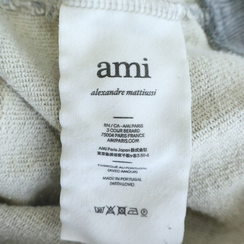AMI Alexandre Mattiussi(アミアレクサンドルマテュッシ) ハートロゴ クルーネックプルオーバースウェット BFUSW001.730 グレー