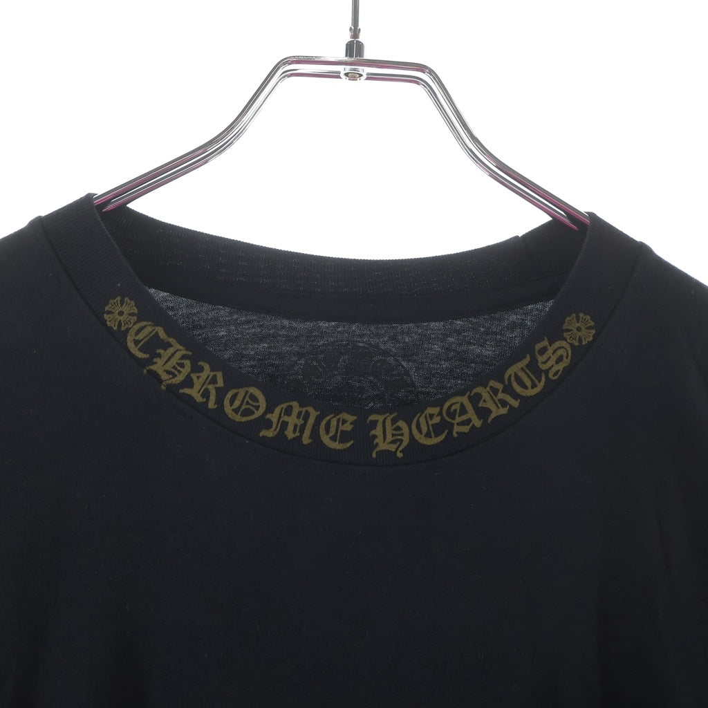 CHROME HEARTS(クロムハーツ) ネックロゴ ロングスリーブカットソー 長袖Tシャツ ブラック