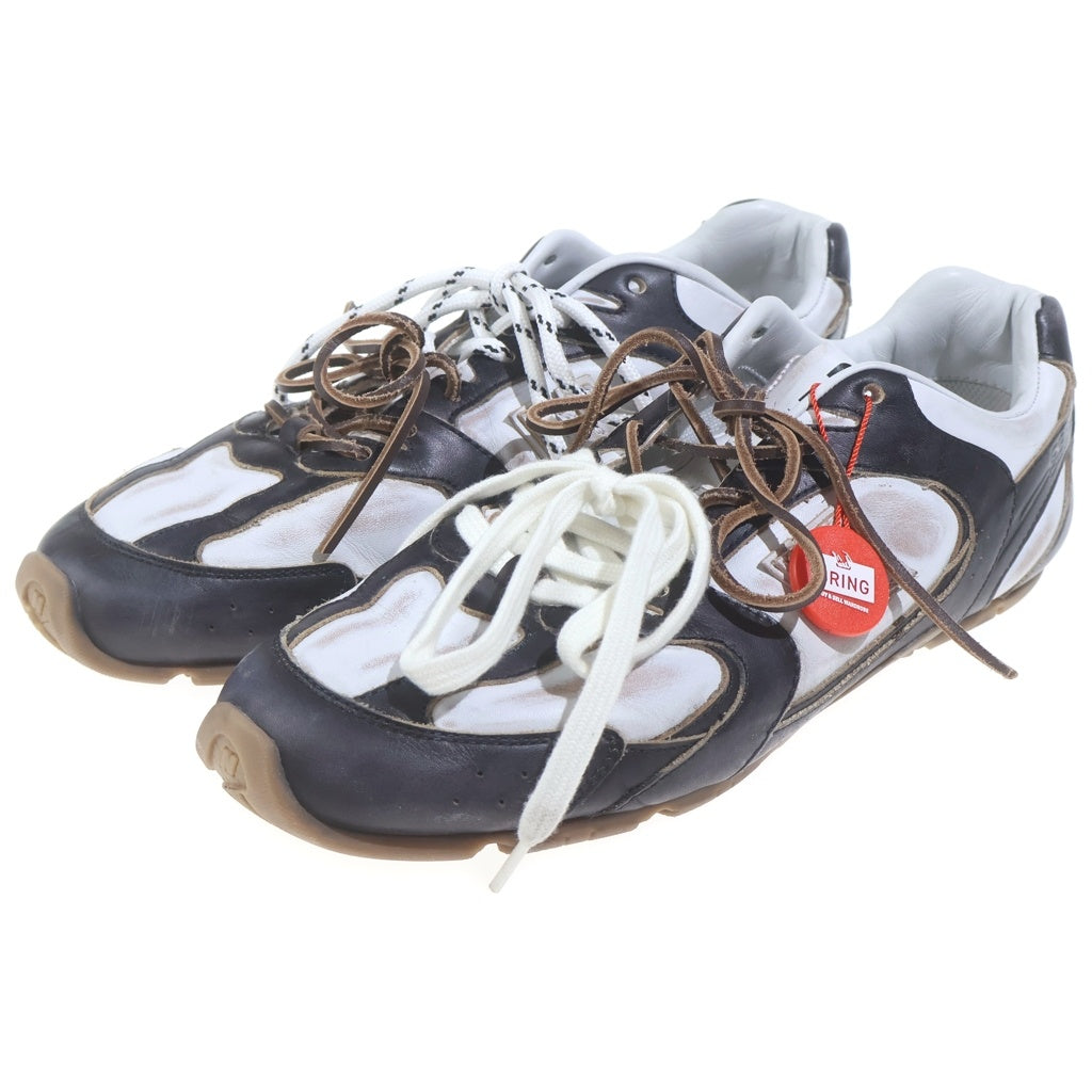 miumiu(ミュウミュウ) ×NEW BALANCE レザーローカットスニーカー 42 5E165E ブラック/ホワイト