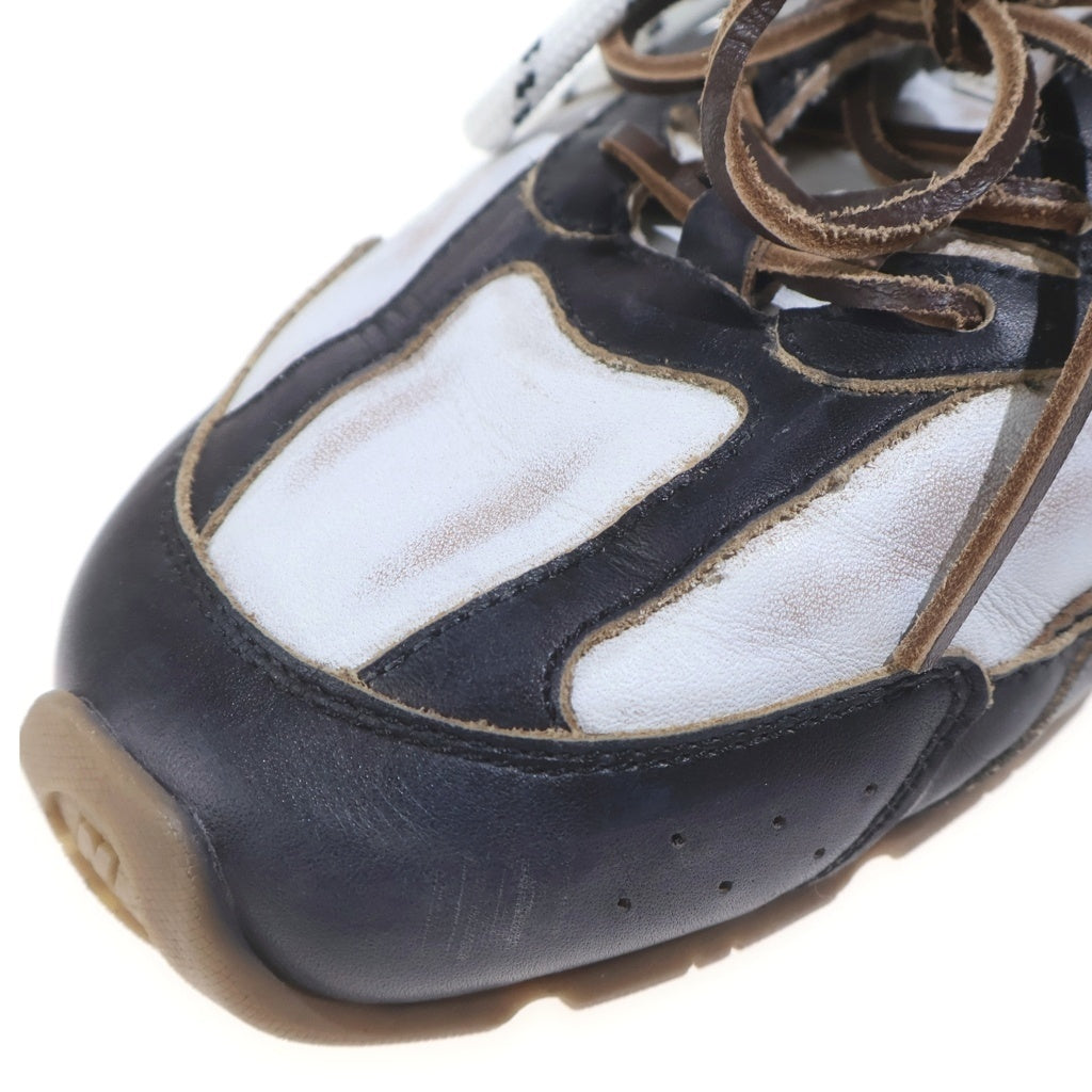 miumiu(ミュウミュウ) ×NEW BALANCE レザーローカットスニーカー 42 5E165E ブラック/ホワイト