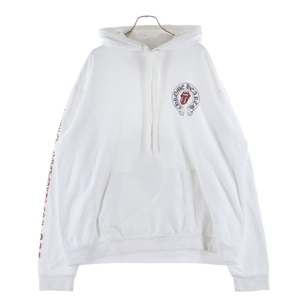 CHROME HEARTS(クロムハーツ) ×THE ROLLING STONES SWTSHRT PLVR ローリングストーンズ リップタン プルオーバースウェットパーカー フーディー ホワイト