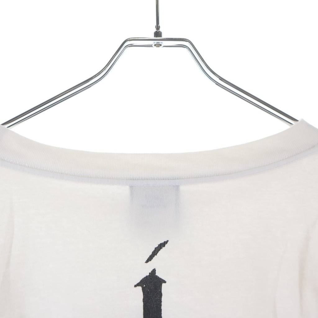 SAINT MICHAEL(セントマイケル) 22SS 両面グラフィックプリント 長袖Tシャツカットソー ホワイト/ブラック SM-S22-0000-028