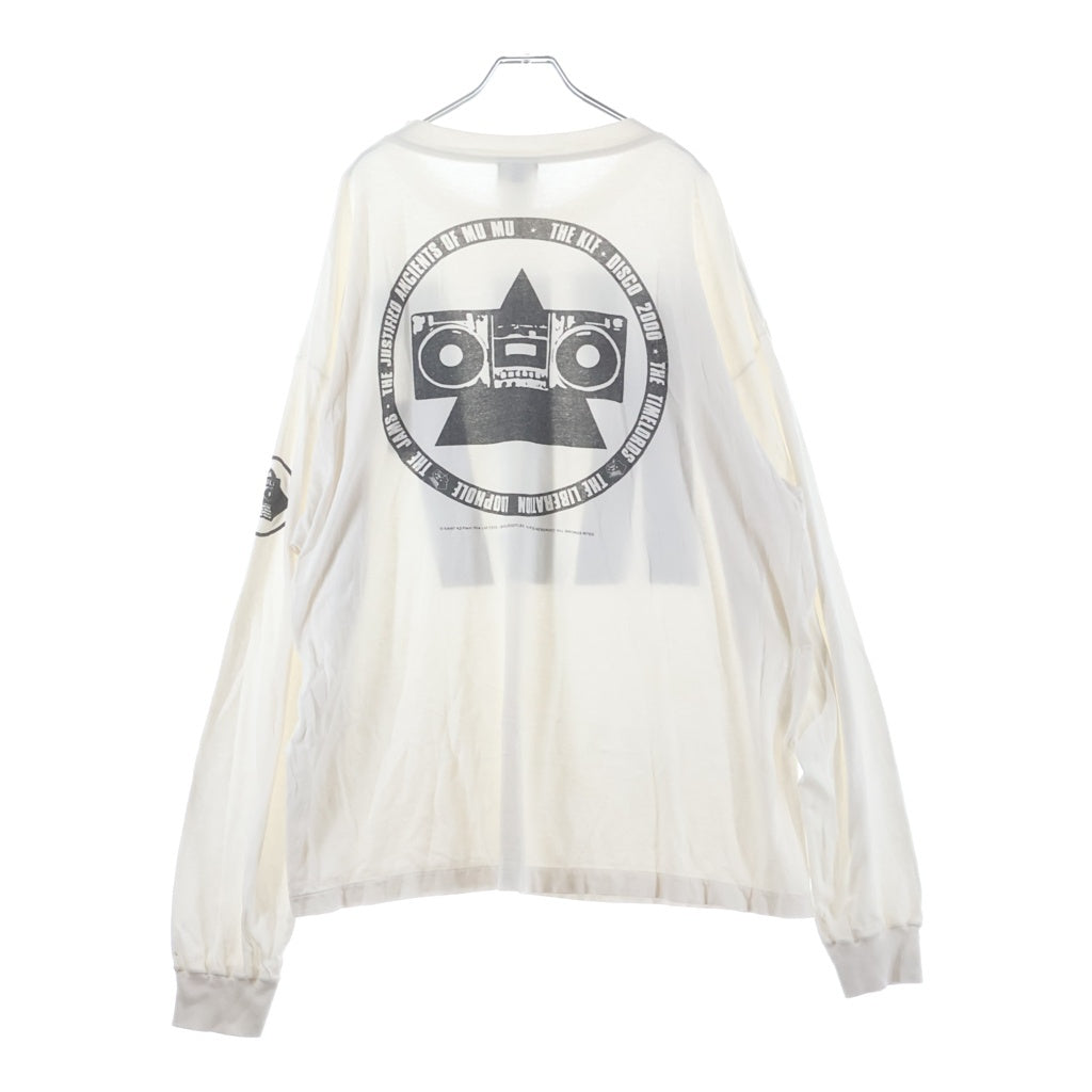 SAINT MICHAEL(セントマイケル) 25AW KLF LONG SLEEVE 両面プリント 長袖Tシャツカットソー ホワイト/ブラック SM-HR1-0000-C05