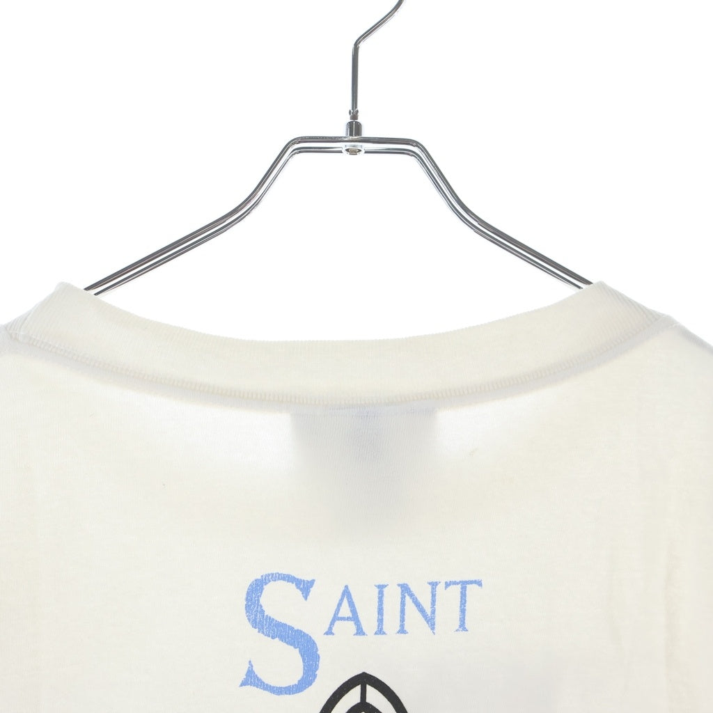 SAINT MICHAEL(セントマイケル) 25SS 2PAC TEE ツーパック フォトプリント ヴィンテージ加工 クルーネック 半袖カットソー Tシャツ ホワイト SM-HR8-0000-C15
