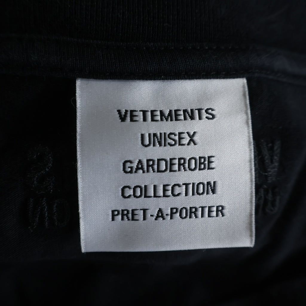 VETEMENTS(ヴェトモン) 22SS 両面ユニコーンプリント 半袖Tシャツカットソー ブラック UE52TR200B