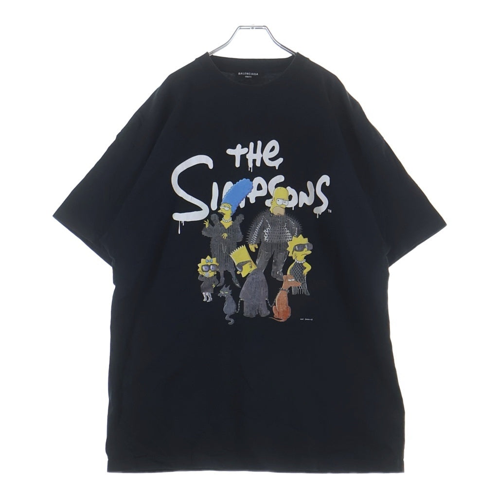 BALENCIAGA(バレンシアガ) THE SIMPSONS シンプソンズ プリント半袖Tシャツカットソー ブラック 676589 TLVG7