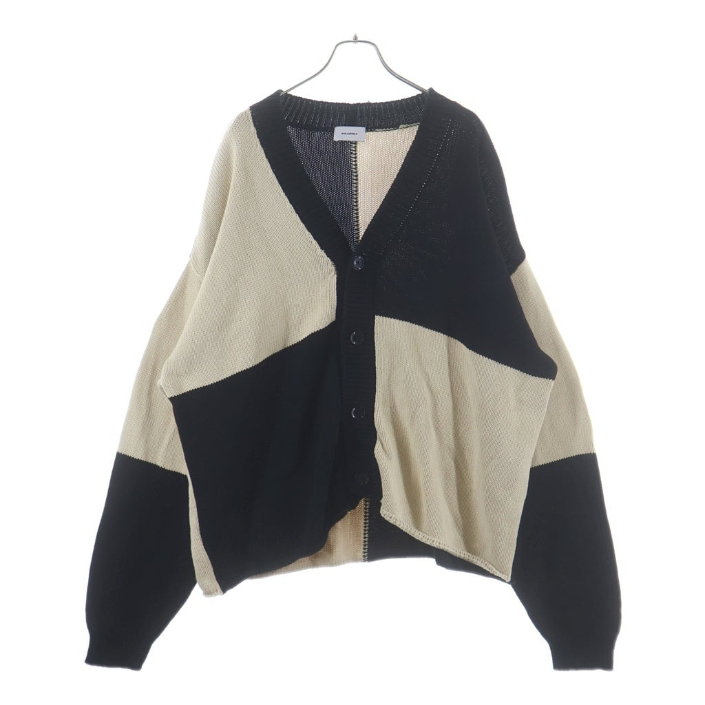 ASKYURSELF(アスクユアセルフ) CHUNKY CHECKRED KNIT CARDIGAN チャンキーチェックニット カーディガン ブラック/ベージュ
