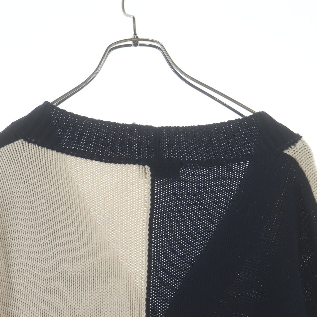 ASKYURSELF(アスクユアセルフ) CHUNKY CHECKRED KNIT CARDIGAN チャンキーチェックニット カーディガン ブラック/ベージュ