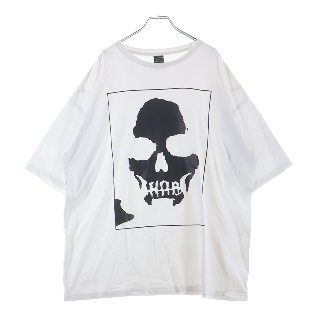 NUMBER (N)INE(ナンバーナイン) スカルプリント 半袖Tシャツカットソー ホワイト/ブラック
