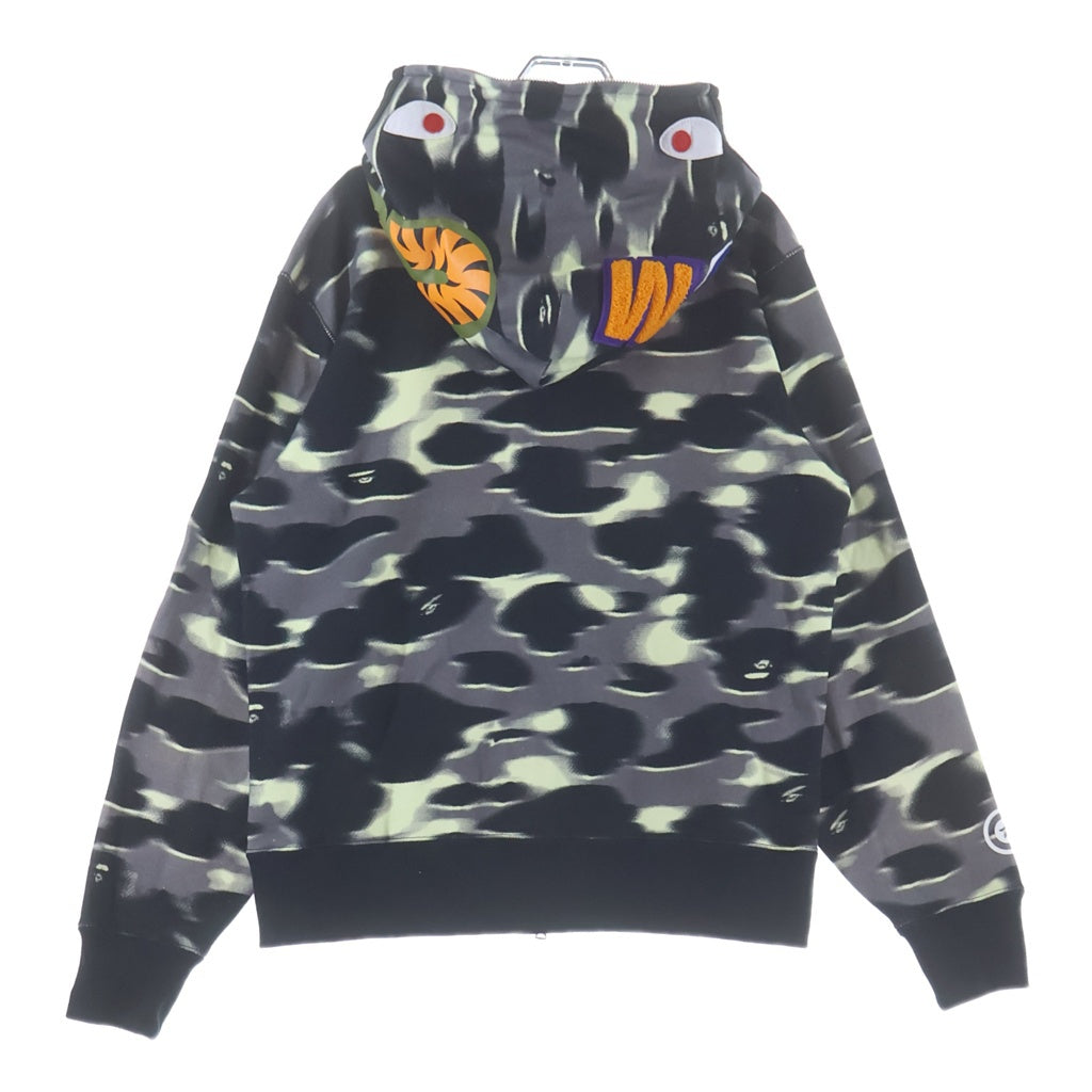 A BATHING APE(アベイシングエイプ) SCREEN CAMO SHARK FULL ZIP HOODIE スクリーンカモシャークフルジップフーディー ジップパーカー 001ZPM301304M ブラック