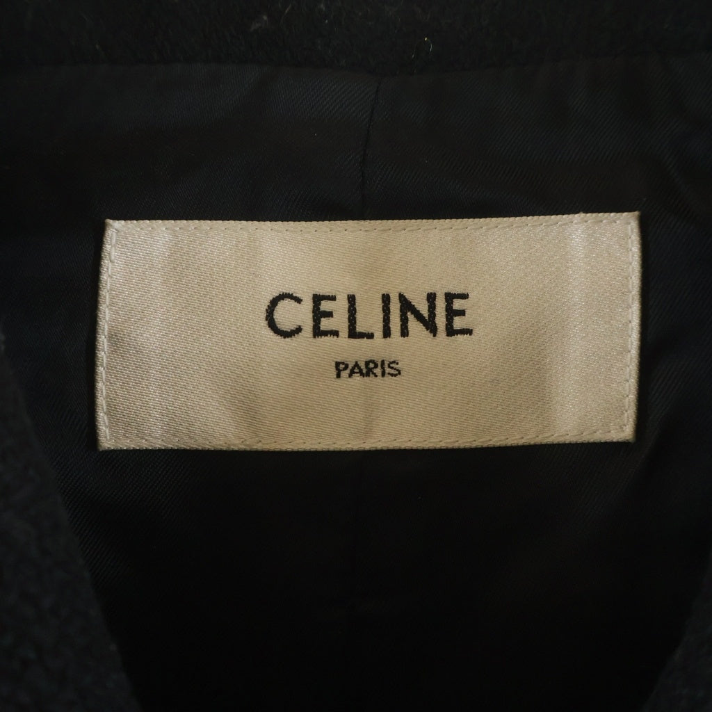 CELINE(セリーヌ) テディジャケット 羊革切替スタジアムジャケット ブルゾン ブラック/ホワイト 2V534896C
