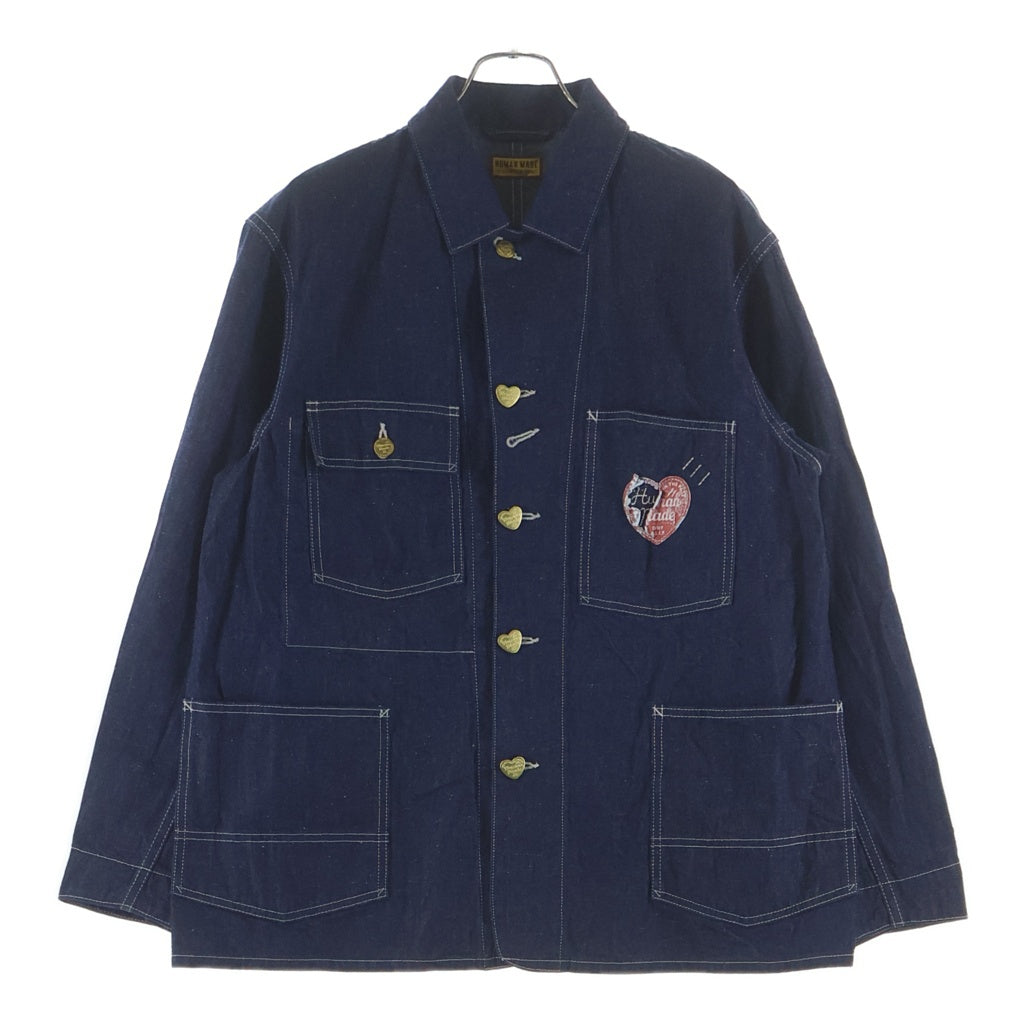 HUMAN MADE(ヒューマンメイド) DENIM COVERALLS デニムカバーオール ジャケット インディゴ HM30JK048