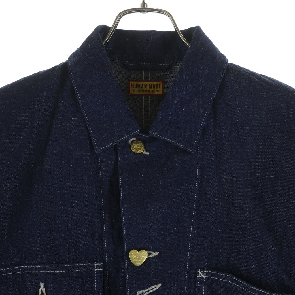 HUMAN MADE(ヒューマンメイド) DENIM COVERALLS デニムカバーオール ジャケット インディゴ HM30JK048