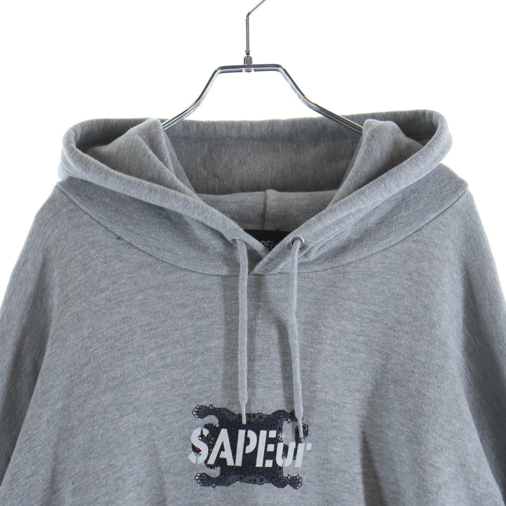 SAPEur(サプール) TIBETAN LEOPARD HOODIE プルオーバーパーカー グレー