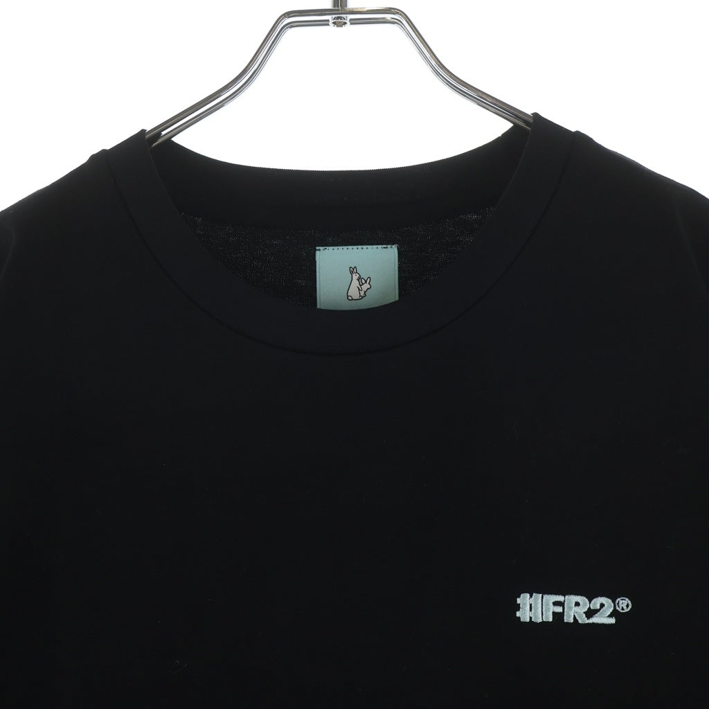 FR2(エフアールツー) だるまラビット 刺繍ロゴ半袖Tシャツ 半袖カットソー ブラック