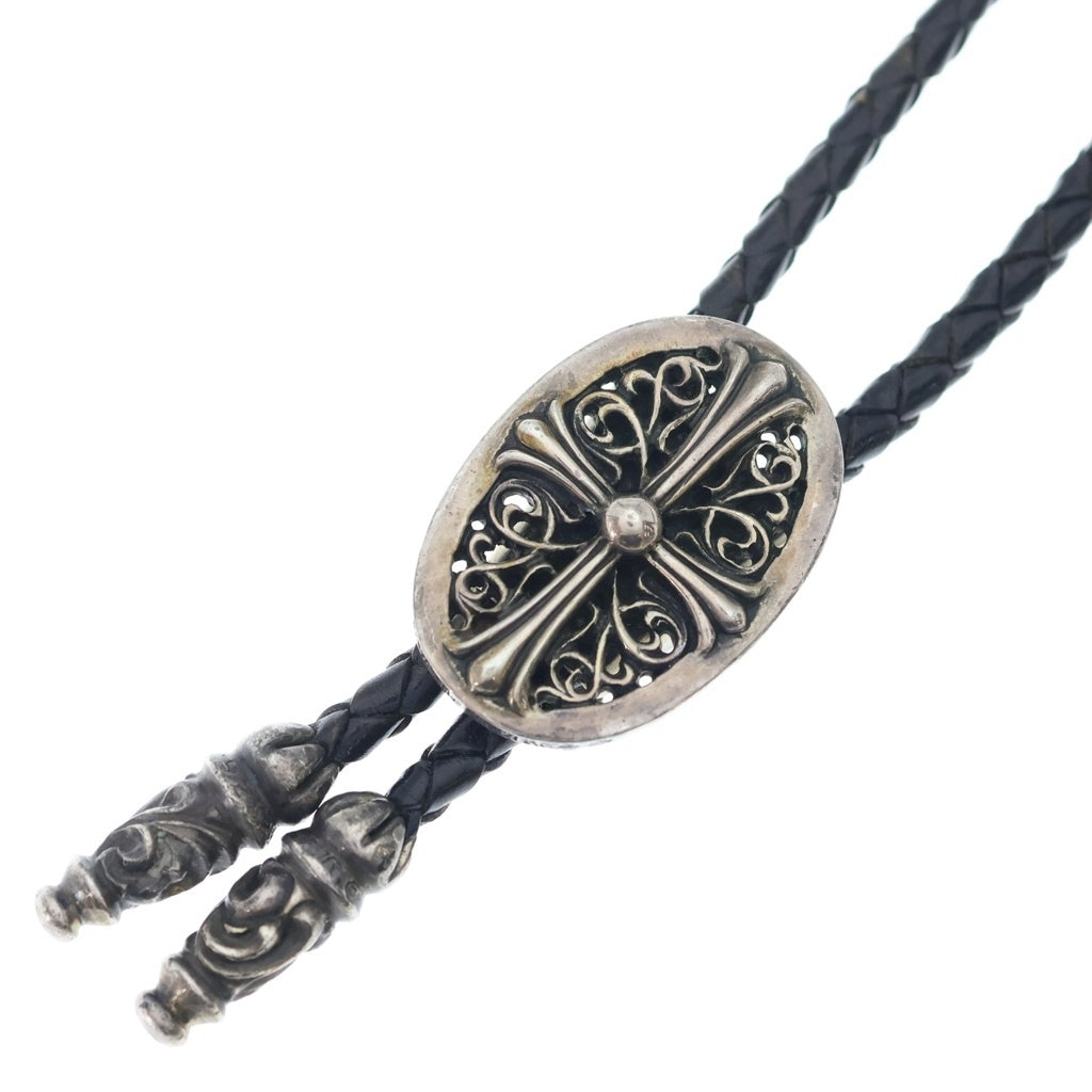 CHROME HEARTS(クロムハーツ) BOLOTIE OVALTINY タイニークラシックオーバルクロス ループタイ シルバー/ブラック BCA209
