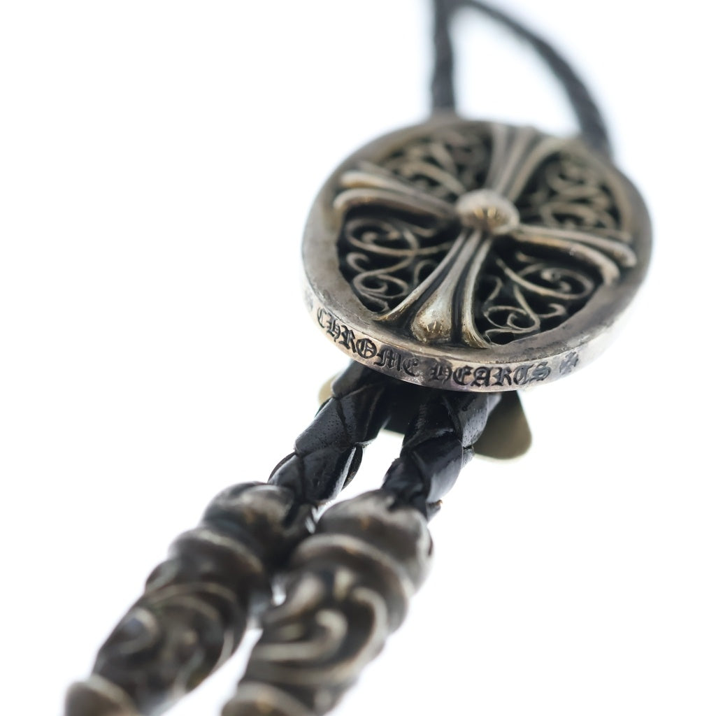 CHROME HEARTS(クロムハーツ) BOLOTIE OVALTINY タイニークラシックオーバルクロス ループタイ シルバー/ブラック BCA209