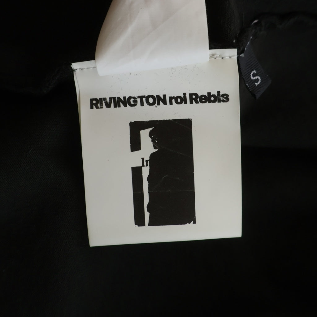 RRR123 RIVINGTON roi Rebis(リヴィントンロイレビス) フロント プリント&刺繍 バック プリント 半袖カットソー ロンT ブラック