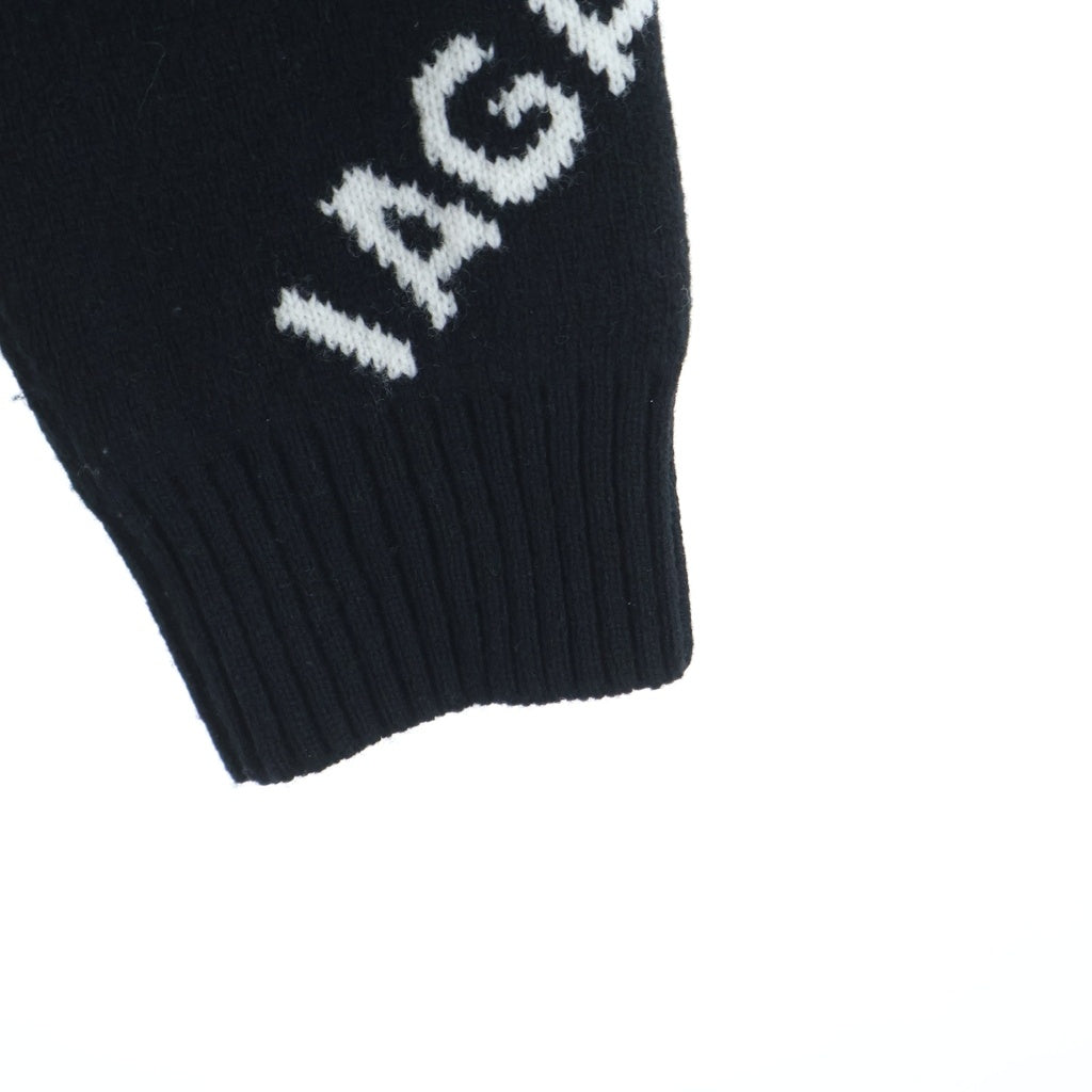 BALENCIAGA(バレンシアガ) ロゴ総柄 クルーネックニットセーター 648433 ブラック