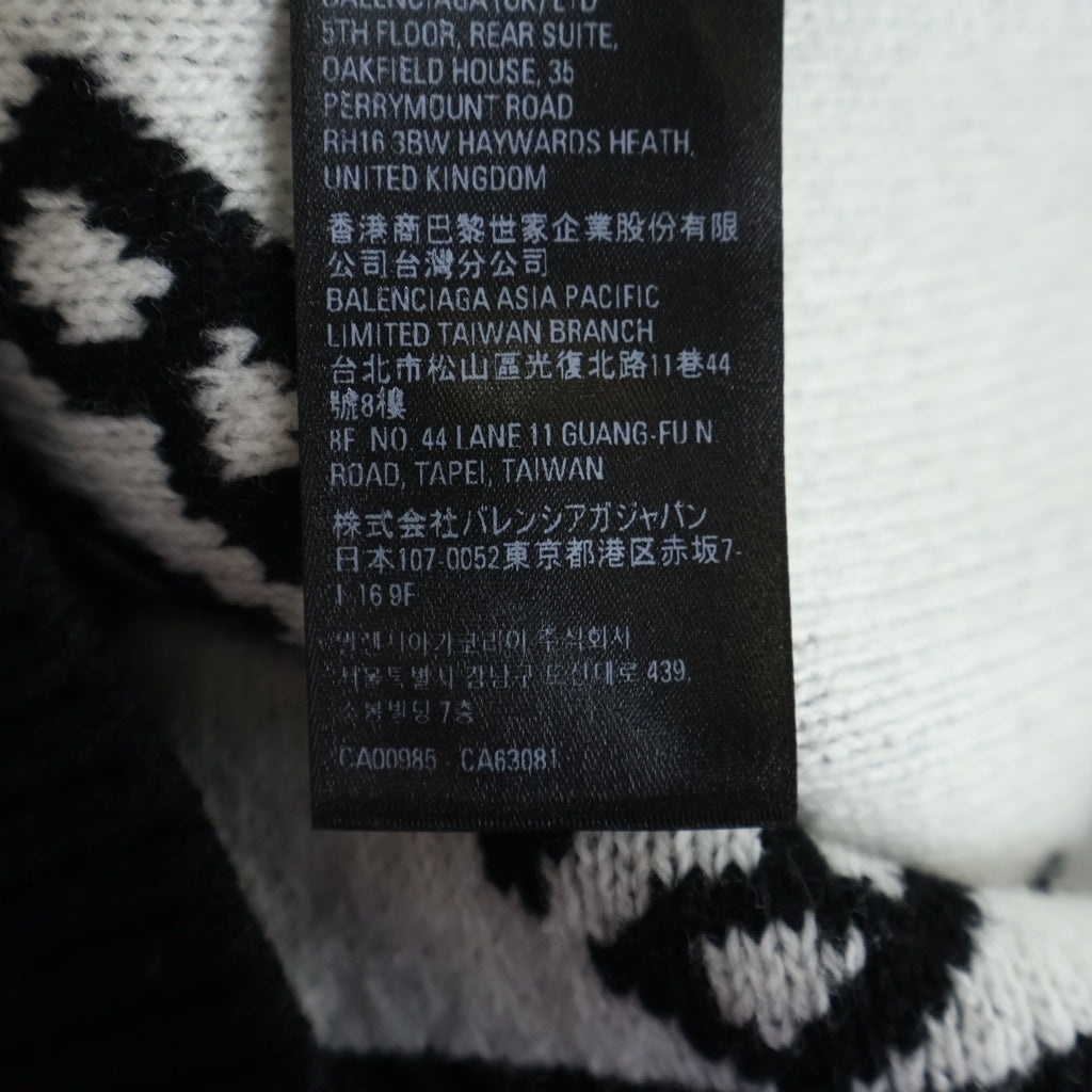 BALENCIAGA(バレンシアガ) ロゴ総柄 クルーネックニットセーター 648433 ブラック