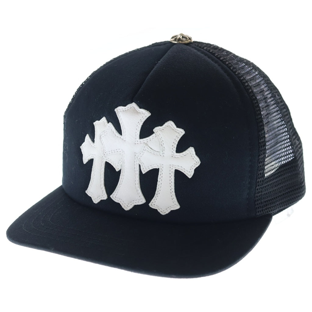 CHROME HEARTS(クロムハーツ) TRUCKER CAP トラッカーキャップ 3セメタリーレザーパッチメッシュキャップ 帽子 ブラック/ホワイト