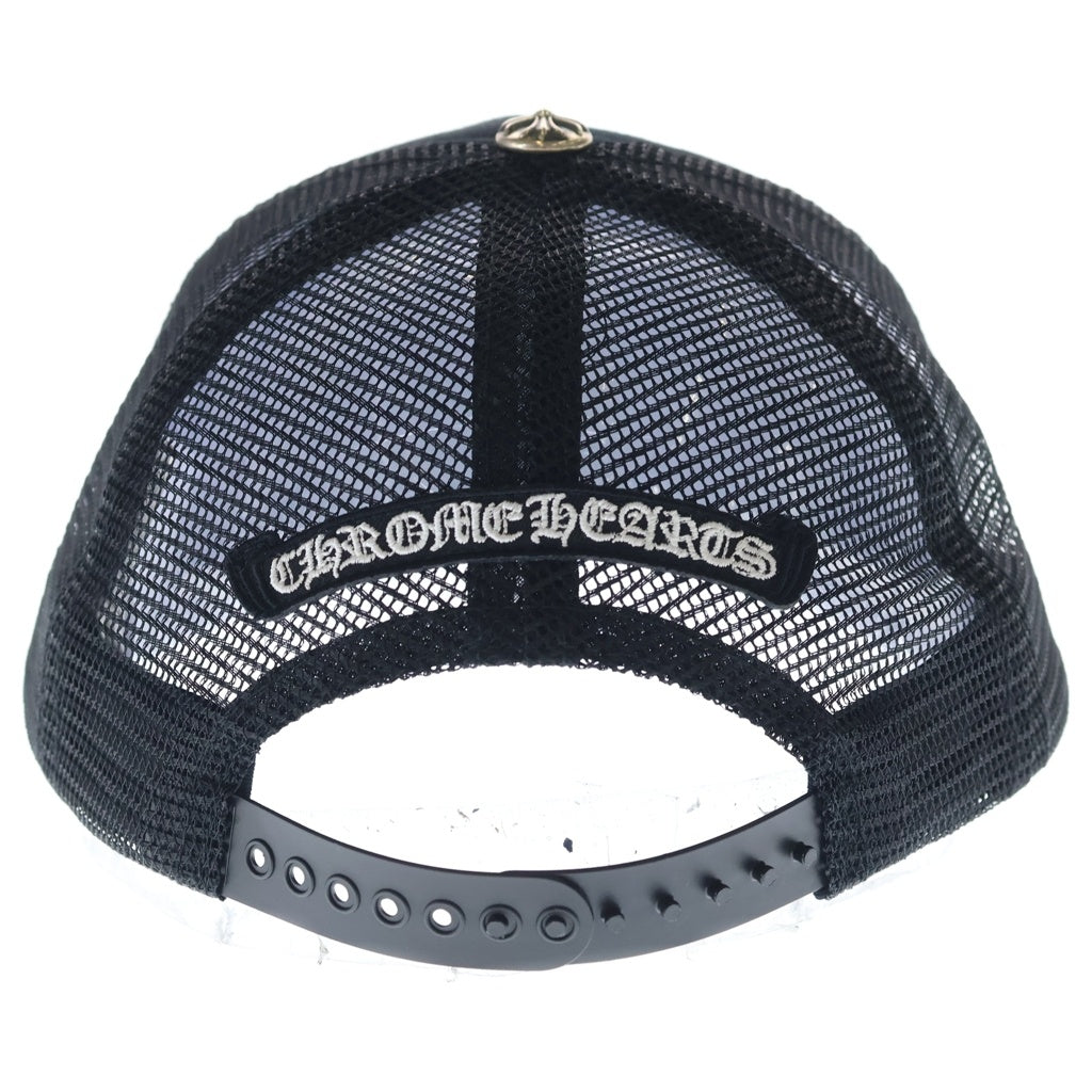 CHROME HEARTS(クロムハーツ) TRUCKER CAP トラッカーキャップ 3セメタリーレザーパッチメッシュキャップ 帽子 ブラック/ホワイト