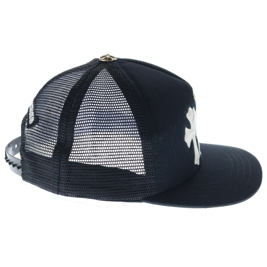 CHROME HEARTS(クロムハーツ) TRUCKER CAP トラッカーキャップ 3セメタリーレザーパッチメッシュキャップ 帽子 ブラック/ホワイト