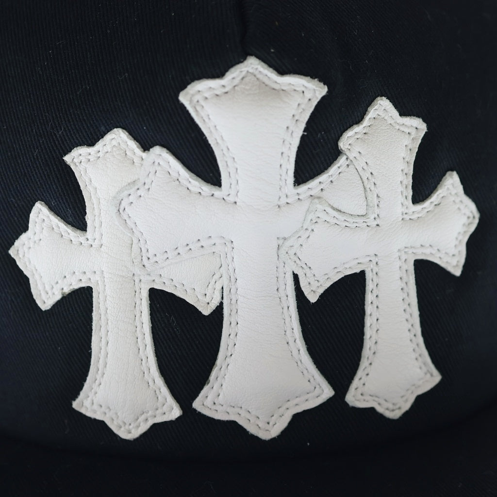 CHROME HEARTS(クロムハーツ) TRUCKER CAP トラッカーキャップ 3セメタリーレザーパッチメッシュキャップ 帽子 ブラック/ホワイト