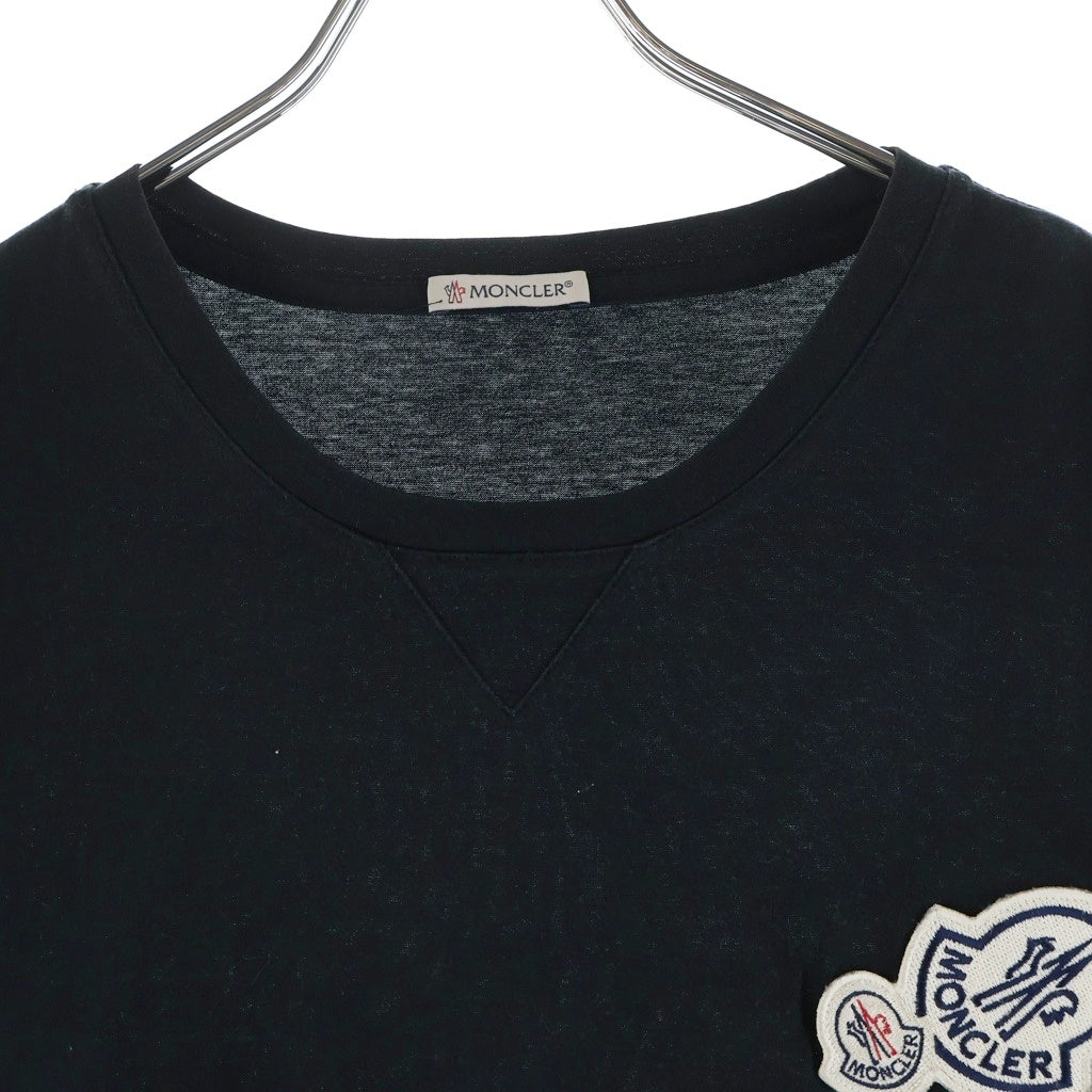 MONCLER(モンクレール) MAGLIA T-SHIRT H10918C00057 8390Y ロゴワッペン付き半袖Tシャツ ブラック