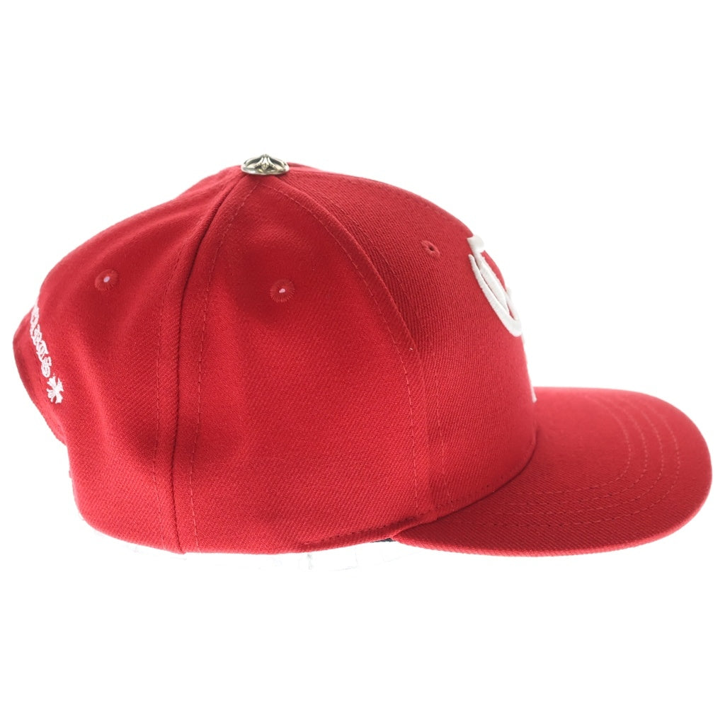 CHROME HEARTS(クロムハーツ) CH HAT CH刺繍 ベースボールキャップ 帽子 レッド/ホワイト