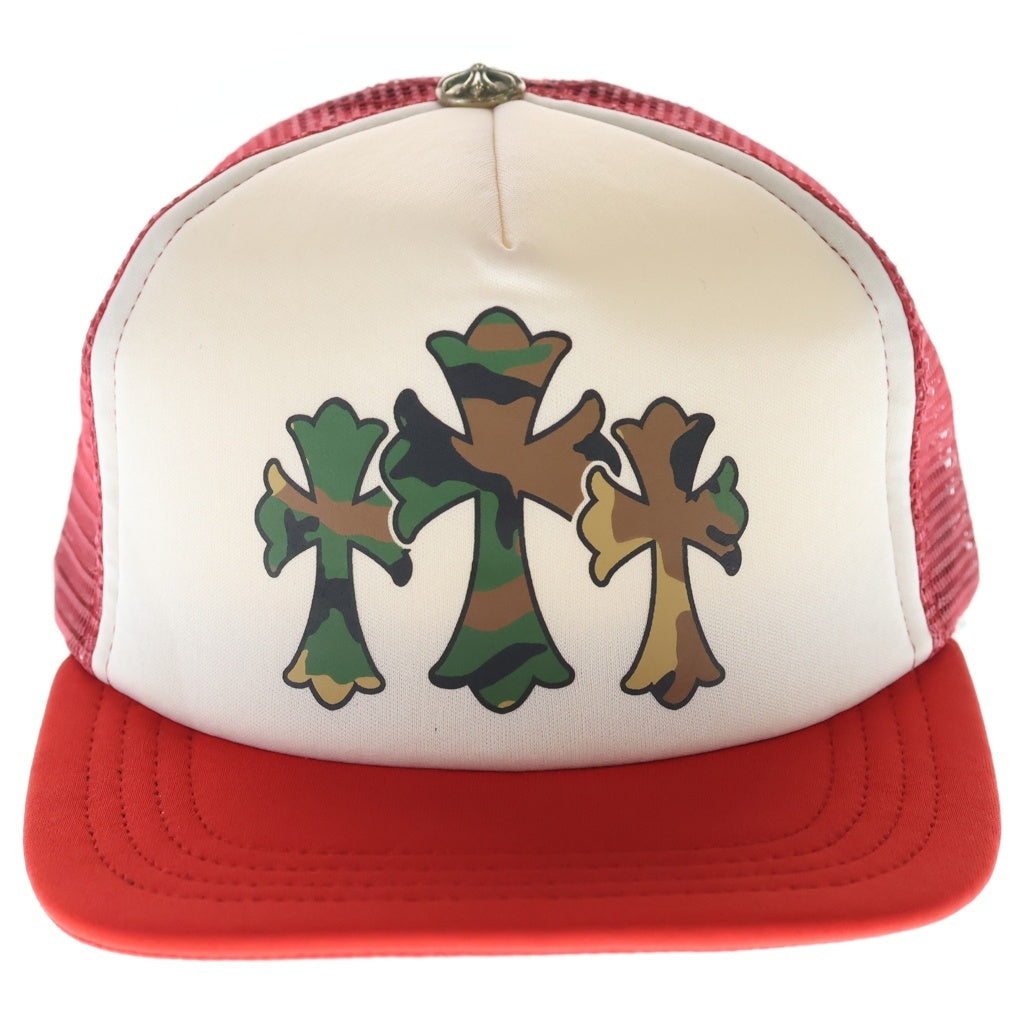 CHROME HEARTS(クロムハーツ) TRUCKER CAP トラッカーキャップ カモフラ3セメタリーメッシュキャップ 帽子 レッド/ホワイト