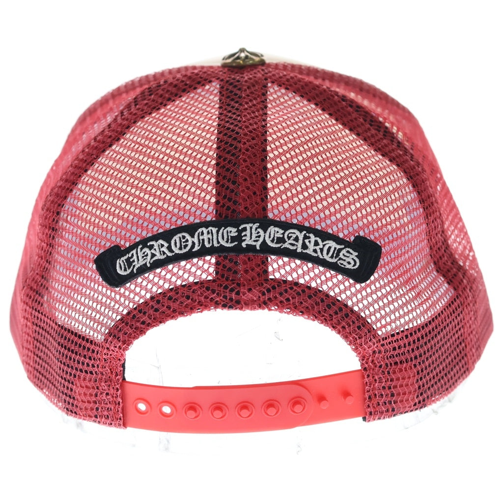 CHROME HEARTS(クロムハーツ) TRUCKER CAP 英字プリント メッシュ トラッカーキャップ 帽子 レッド/ホワイト
