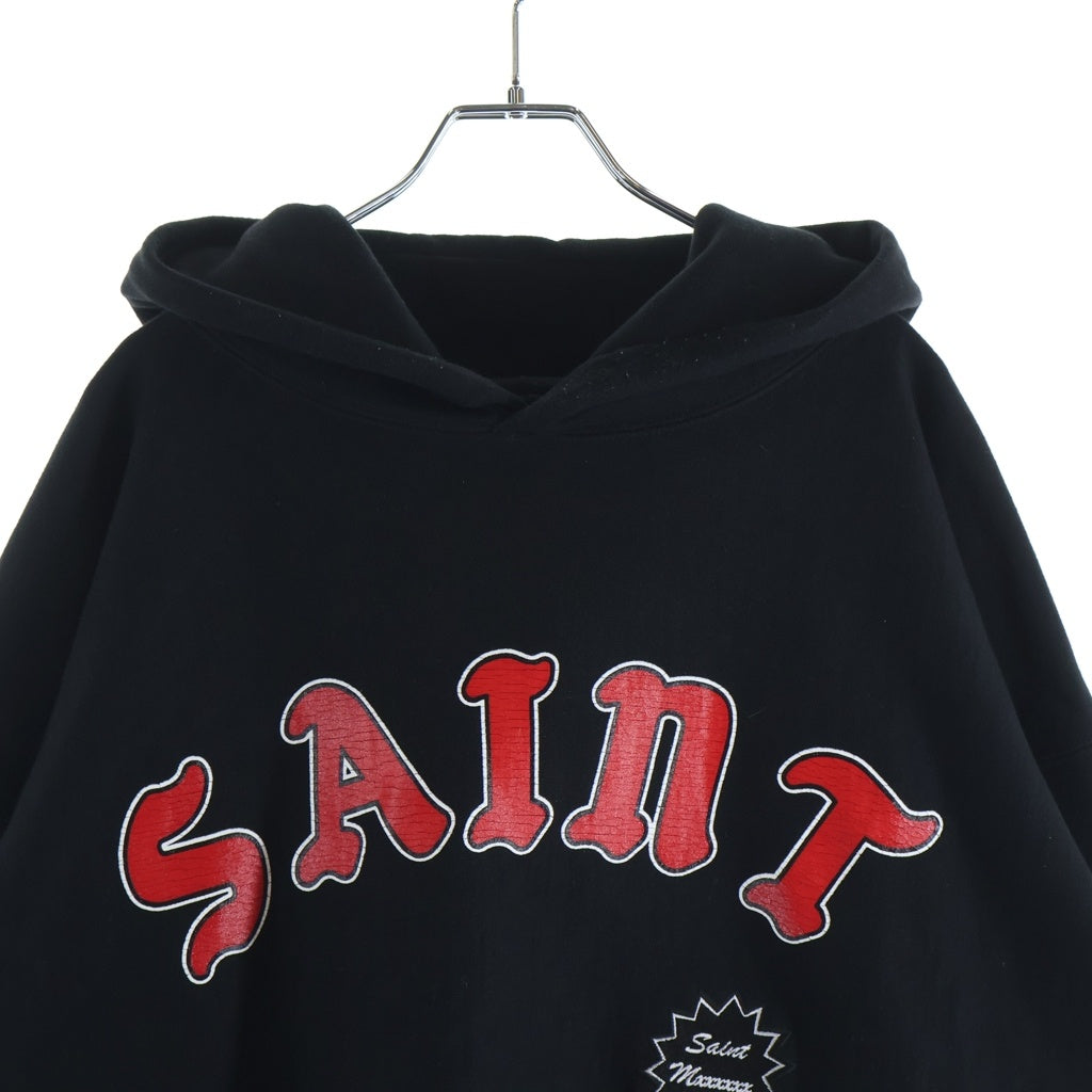 SAINT MICHAEL(セントマイケル) 24SS ARCH SAINT HOODIE アーチセント フーディ パーカー ブラック/レッド SM-YS8-0000-037