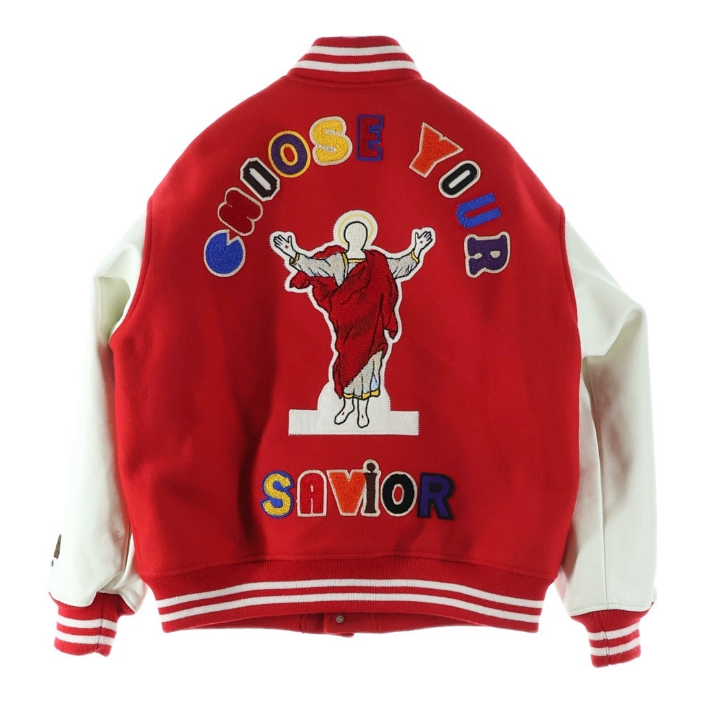 SAINT MICHAEL(セントマイケル) 22SS ×DENIM TEARS STUDIUM JACKET デニムティアーズ スタジアムジャケット SM-S22-0000-058 レッド/ホワイト