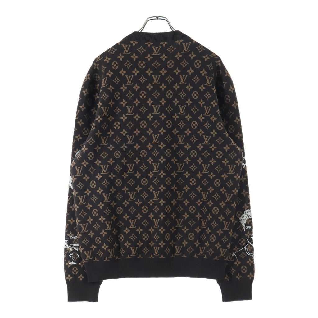 LOUIS VUITTON(ルイヴィトン) 23AW モノグラム 総柄 クルーネックニットセーター RM232 ZLL HPN95W ブラウン
