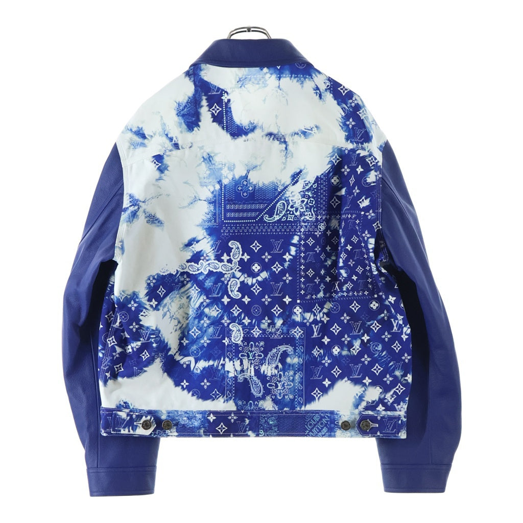 LOUIS VUITTON(ルイヴィトン) 22AW モノグラムバンダナミックスレザーデニムブルゾンジャケット RM222M MJY HNL04E ブルー