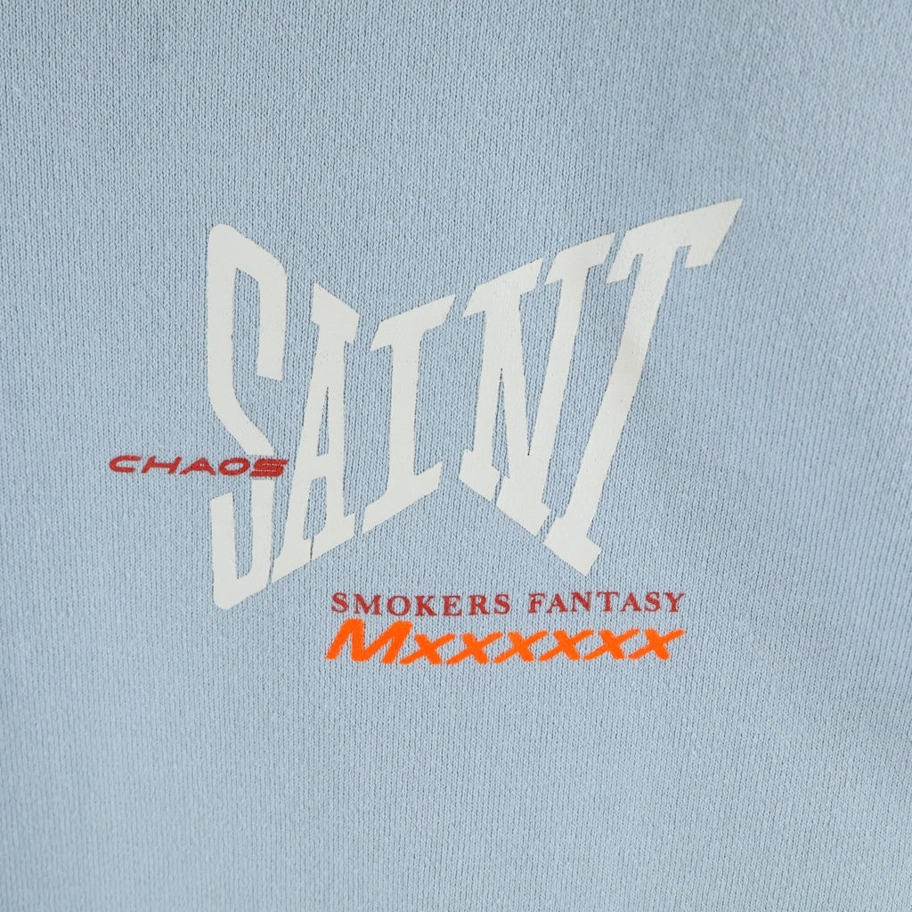 SAINT MICHAEL(セントマイケル) HOODIE RIBON SAINT プルオーバーパーカー SM-HR8-0000-048 ブルー