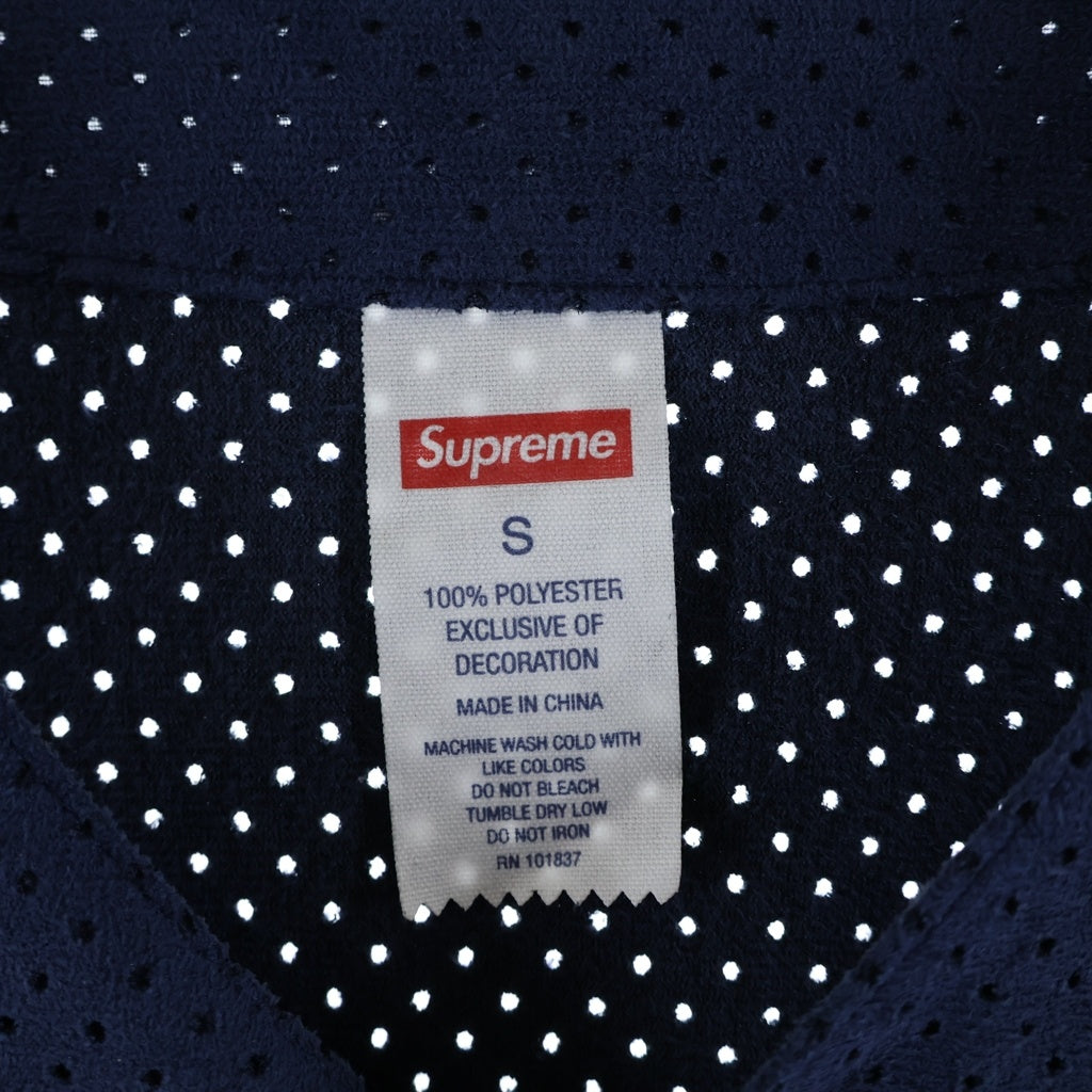 SUPREME(シュプリーム) 24SS Ultrasuede Mesh Baseball Jersey ウルトラスエードメッシュベースボールジャージ ネイビー