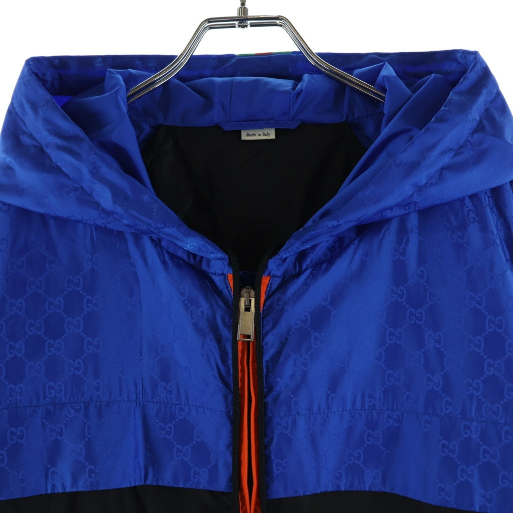 GUCCI(グッチ) 19SS アームデタッチャブルGG総柄ナイロンジャケット 568551 Z4039 ブルー/ブラック