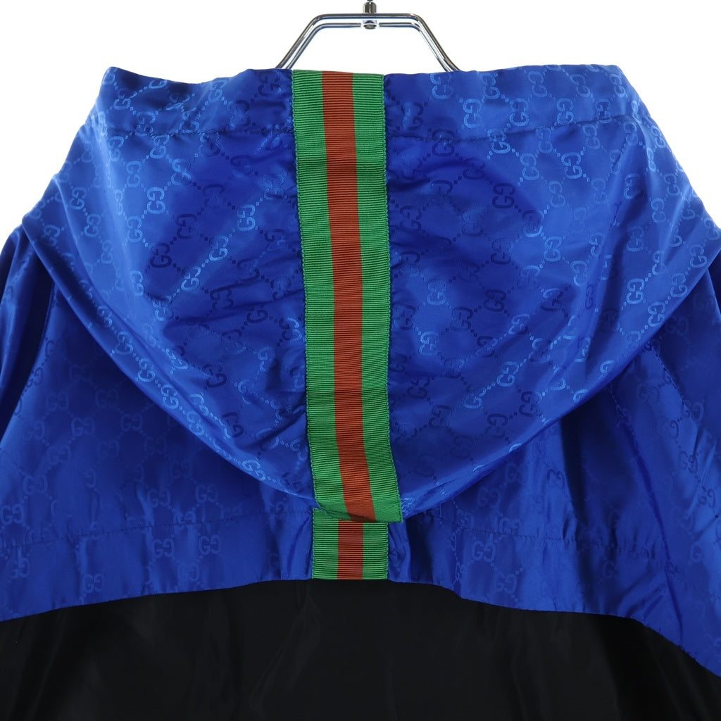 GUCCI(グッチ) 19SS アームデタッチャブルGG総柄ナイロンジャケット 568551 Z4039 ブルー/ブラック