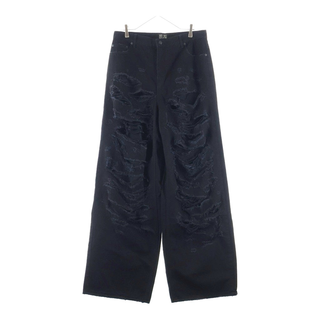EMOstanceclub(エモスタンクラブ) DESTROYED BAGGY WIDE LEG JEANS デストロイ バギーワイドジーンズ デニムパンツ ブラック