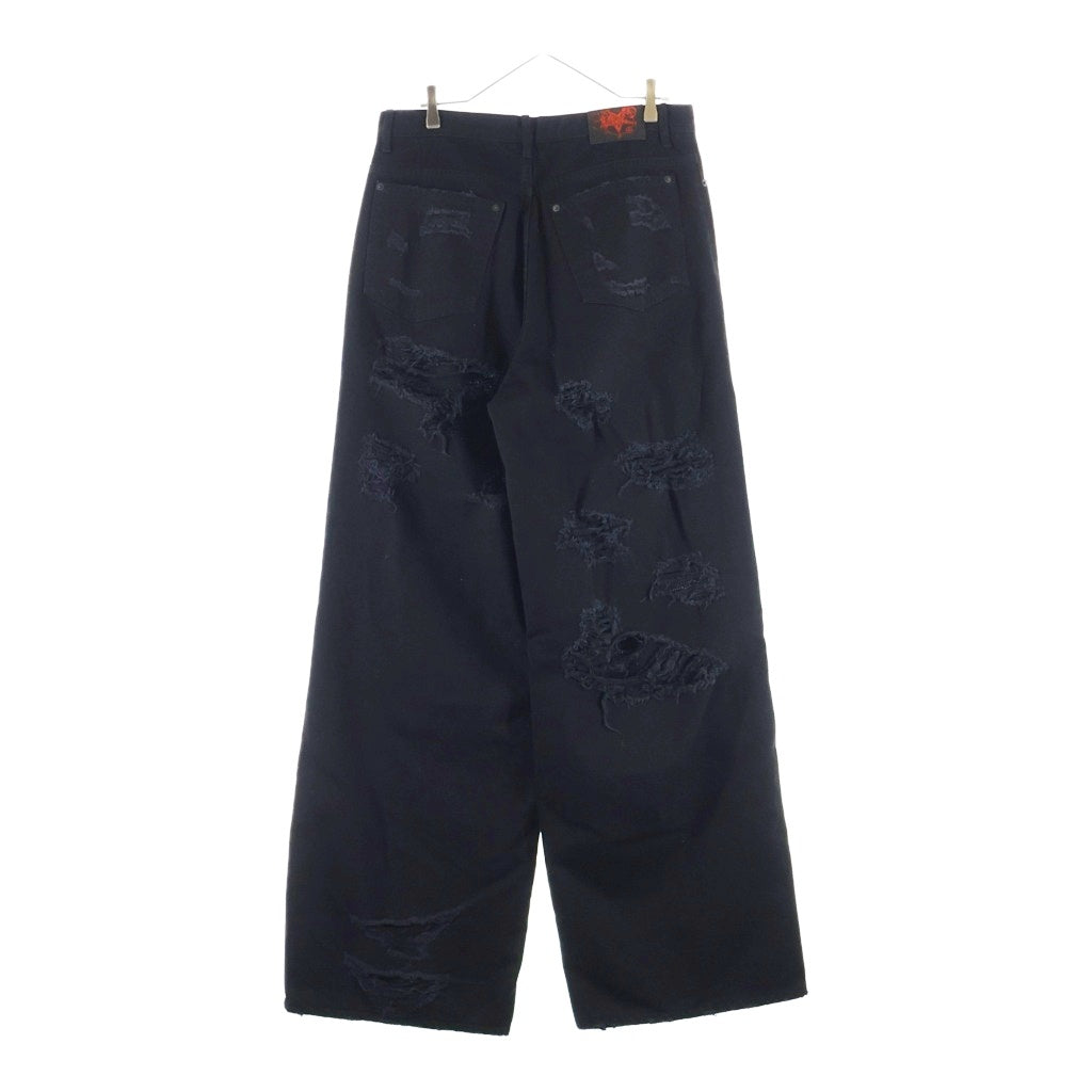 EMOstanceclub(エモスタンクラブ) DESTROYED BAGGY WIDE LEG JEANS デストロイ バギーワイドジーンズ デニムパンツ ブラック