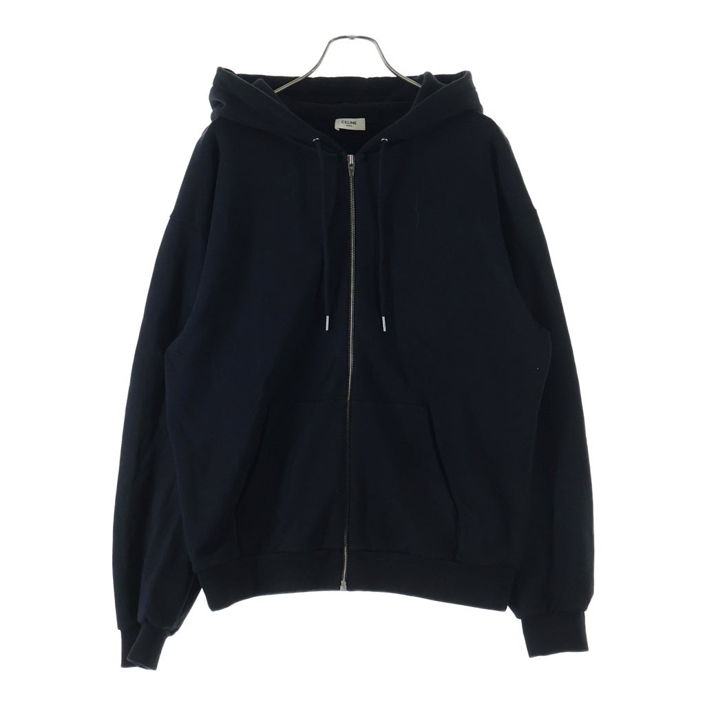 CELINE(セリーヌ) 21SS Hood Logo Print Zip Up Hoodie 2Y497052H フードロゴプリント ジップアップパーカー ブラック
