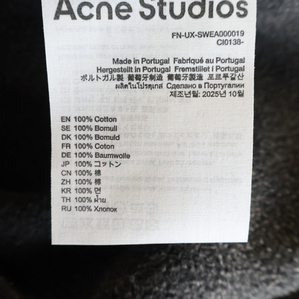 Acne Studios(アクネ ストゥディオズ) 25AW Back Logo Patch Hooded SweatShirt FN-UX-SWEA000019 バックロゴパッチ フーデッドスウェットシャツ スウェットパーカー グレー