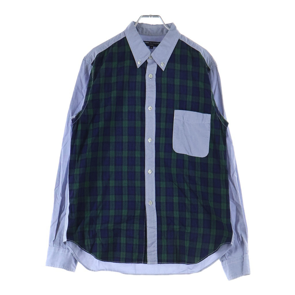 COMME des GARCONS HOMME(コムデギャルソンオム) ドッキング長袖シャツ HG-B066 ブルー/.グリーン