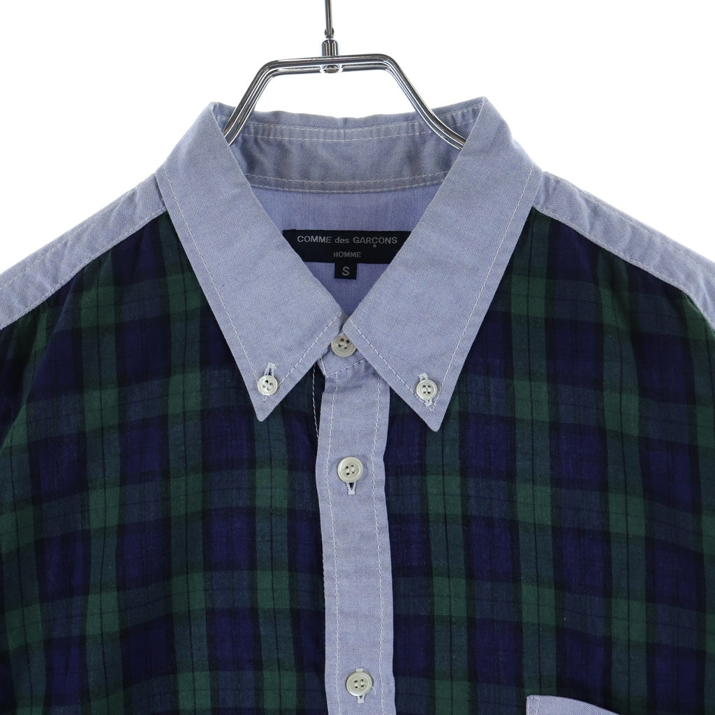 COMME des GARCONS HOMME(コムデギャルソンオム) ドッキング長袖シャツ HG-B066 ブルー/.グリーン